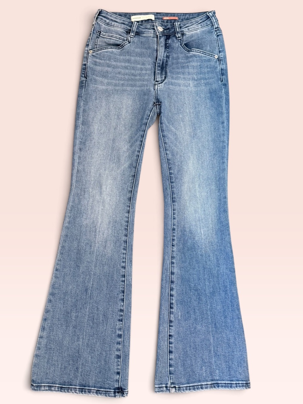 Pilcro Anthropologie High Rise Flare Jeans Blue Denim
